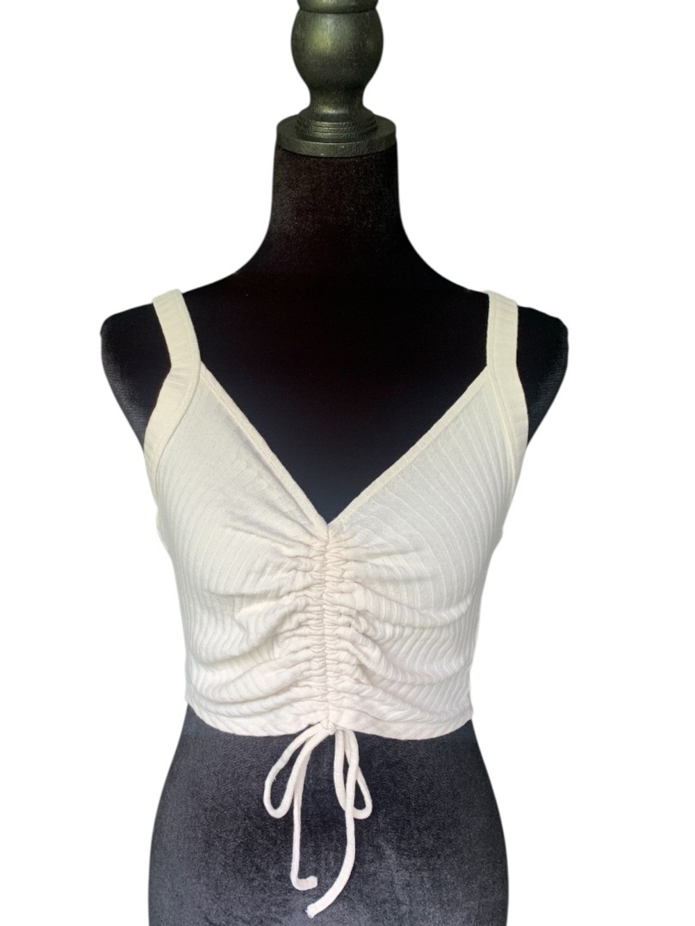 Urban Outfitters Out From Under Drew Ribbed Crop Top Size Medium Ivory/cream